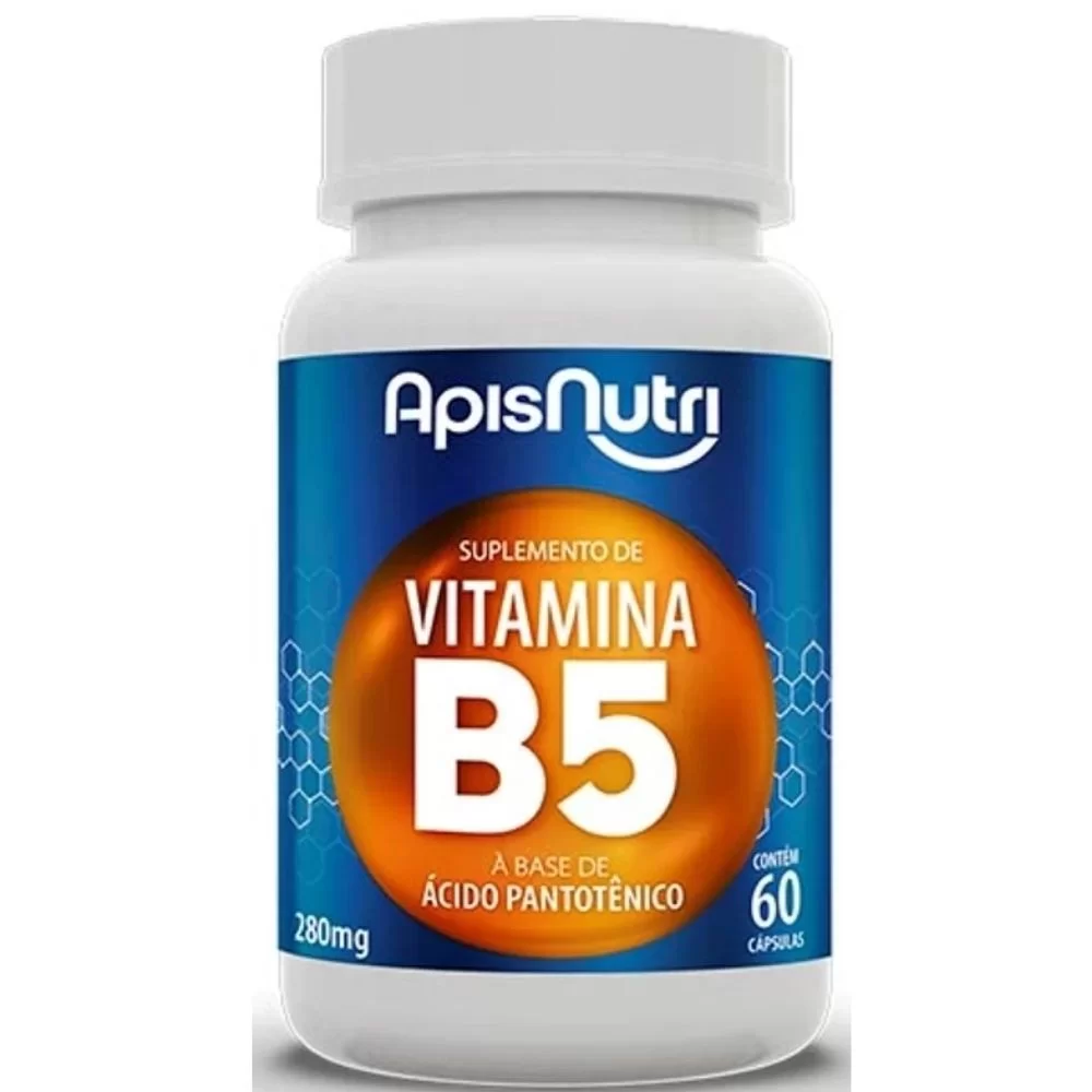 Vitamina B5 Ácido Pantotenico 280mg 60 Caps Apisnutri