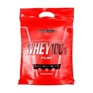 Whey 100% Pure Pouch Morango 907g Integralmedica