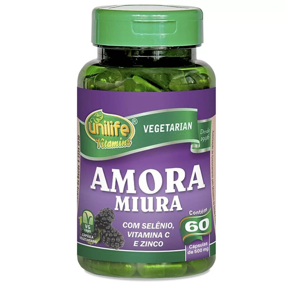Amora De Miura Com Vitaminas 500mg 60 Caps Unilife