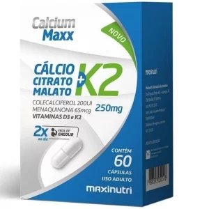 Calcium Maxx Cálcio Malato + K2 750mg 60cps Maxinutri